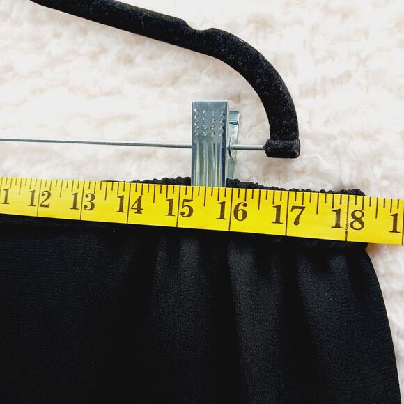 Skirt Maxi Size 18W Black Bead Scallop Evening Elegant Glam Formal Old Money - Picture 4 of 16